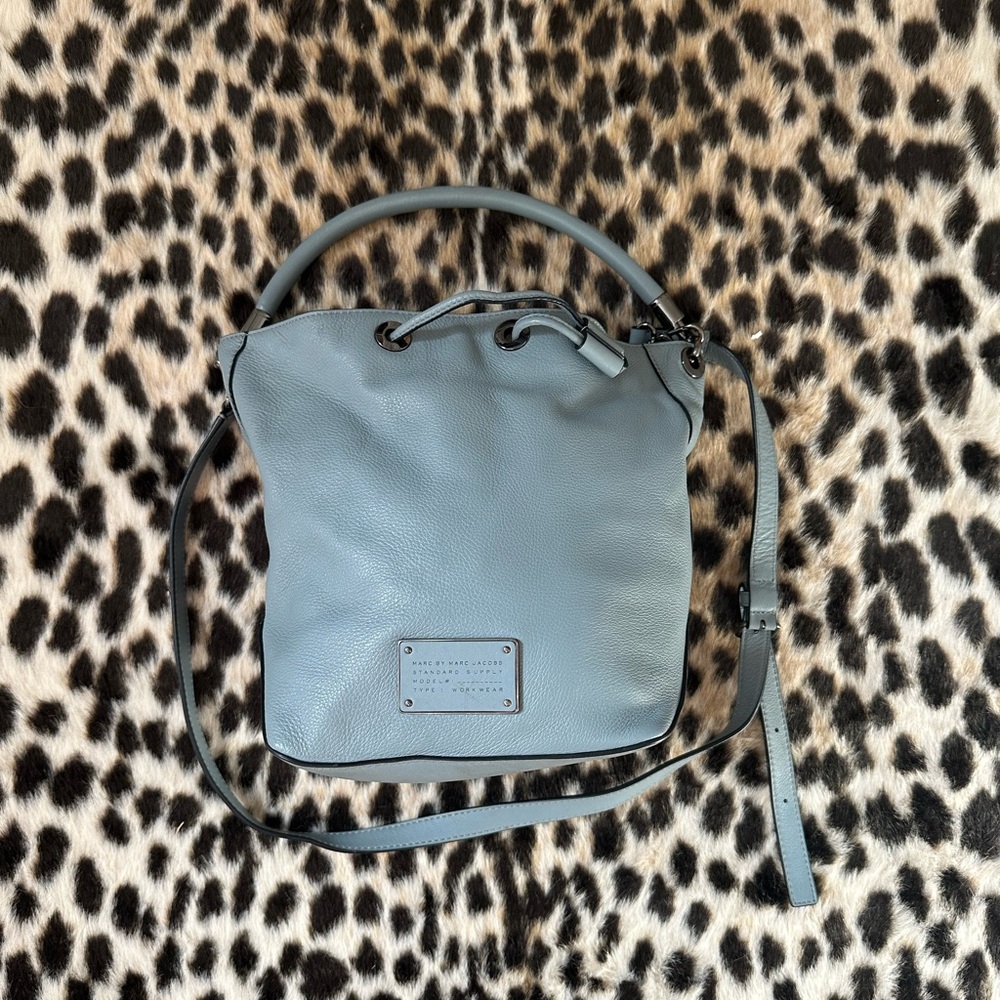 baby blue Leather Marc by Marc jacob’s Women's Bag with silver accents